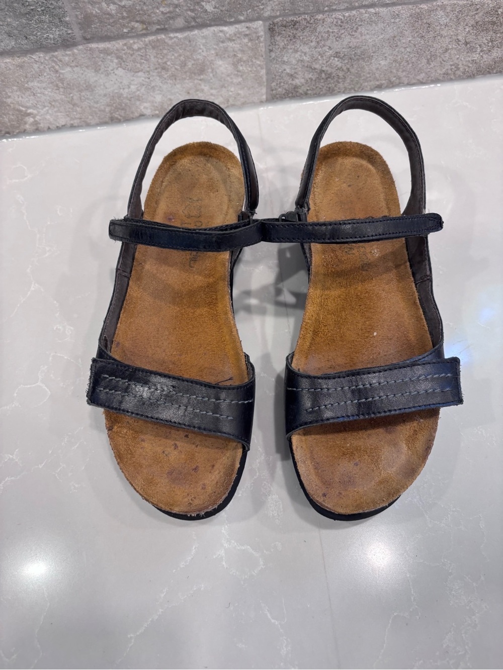 NAOT Black Leather Comfort Sandals – EU 40